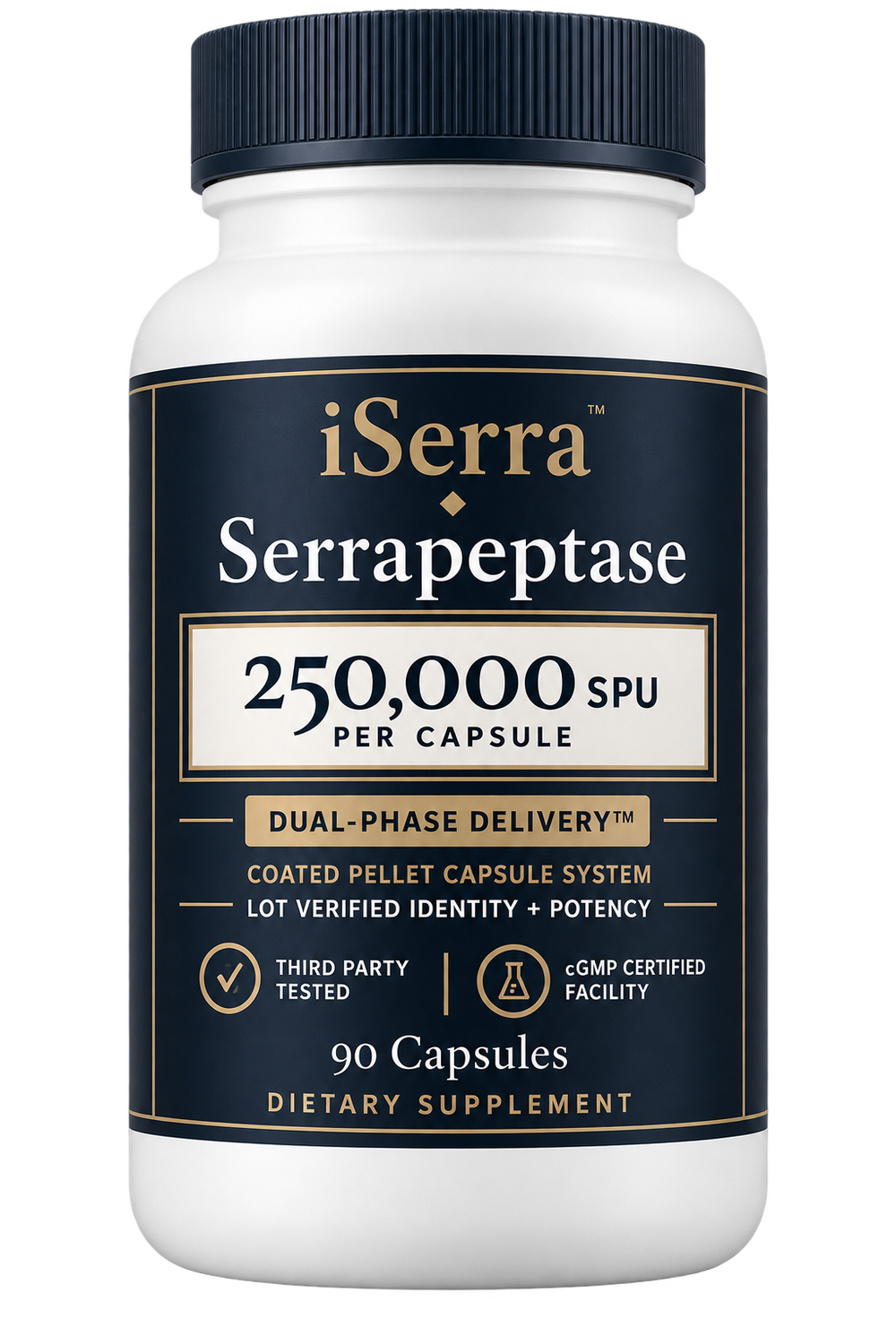 iSerra Serrapeptase 250,000 SPU bottle
