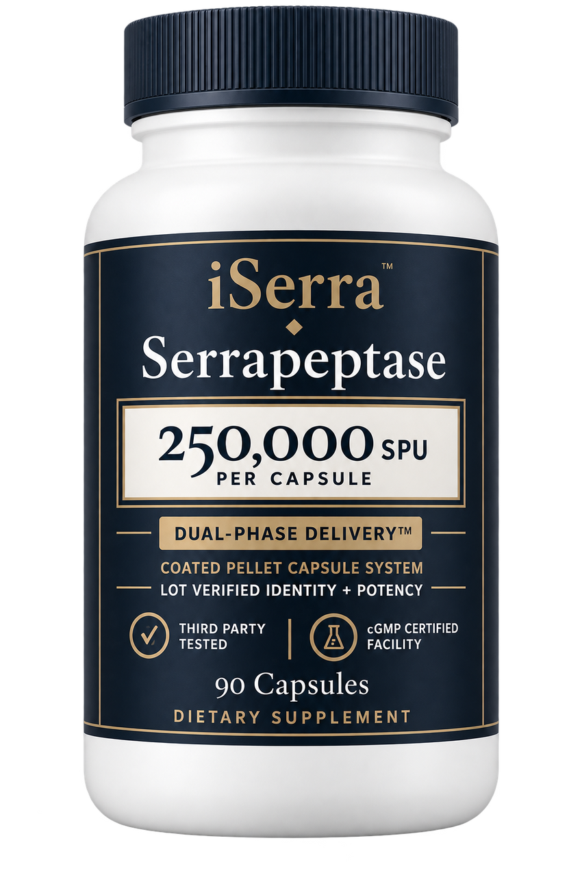 iSerra Serrapeptase 250,000 SPU bottle