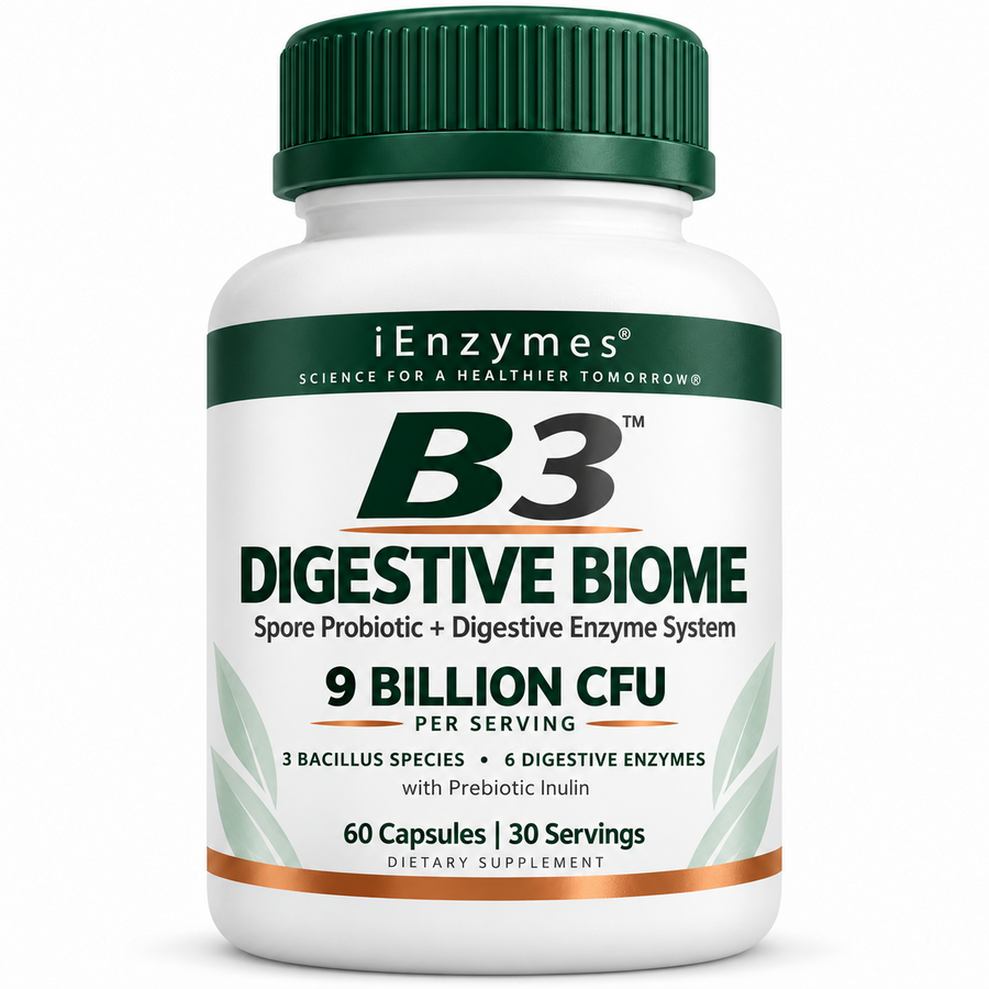 B3 Digestive Biome spore probiotic with digestive enzymes and prebiotic inulin