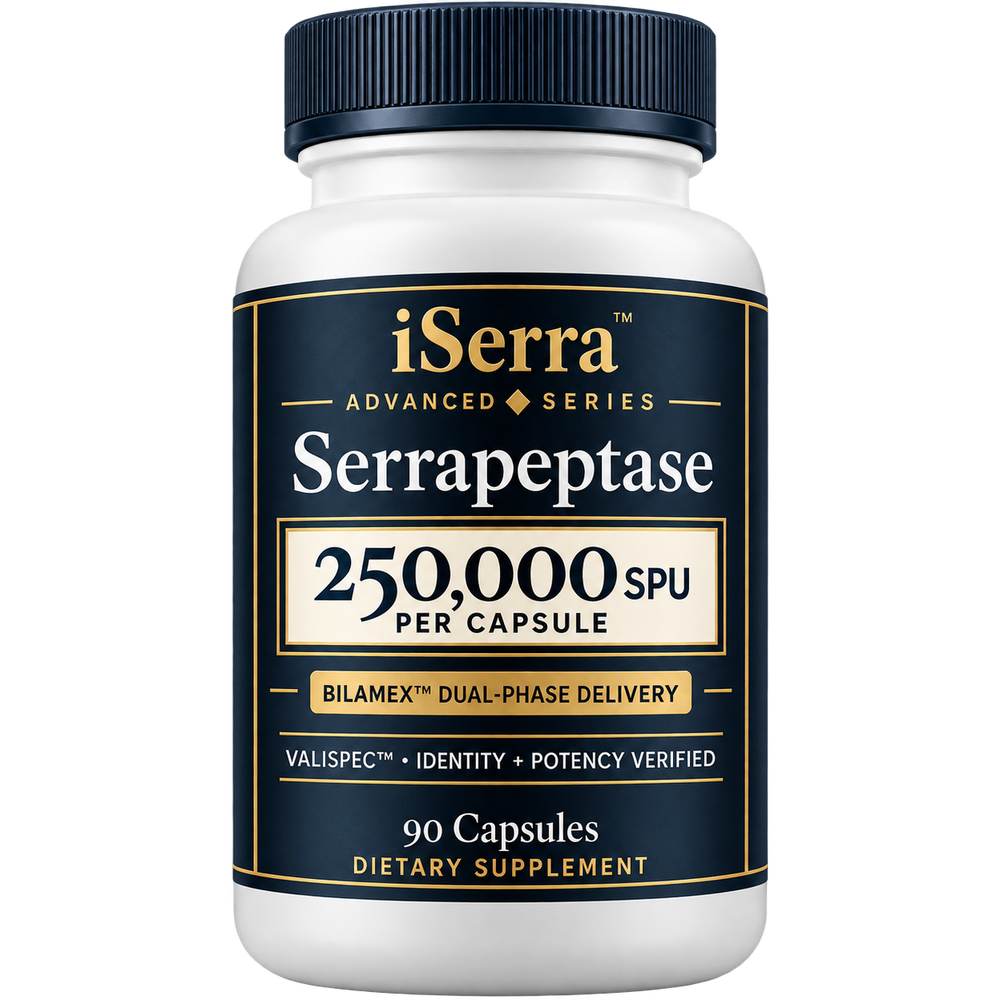 iSerra Serrapeptase 250,000 SPU bottle